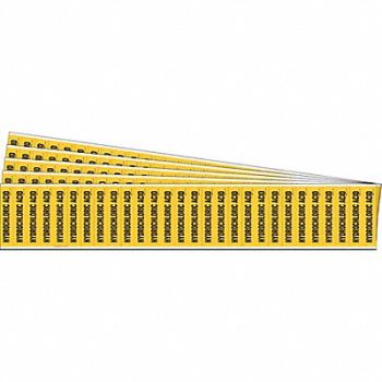 BRADY Pipe Marker Black Hydrochloric Acid PK5, 781VG0