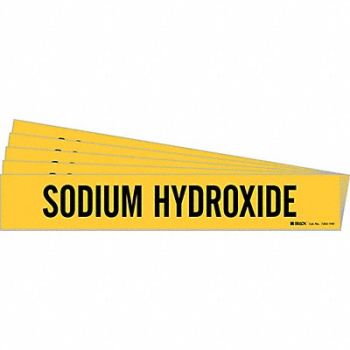 BRADY Pipe Marker Black Sodium Hydroxide PK5, 781VG1
