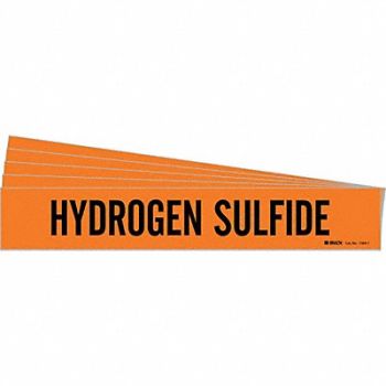BRADY Pipe Marker Black Hydrogen Sulfide PK5, 781VG5