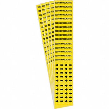 BRADY Pipe Marker Sodium Hypochlorite PK5, 781VJ7