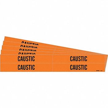 BRADY Pipe Marker Adhesive Black Caustic PK5, 781VJ8