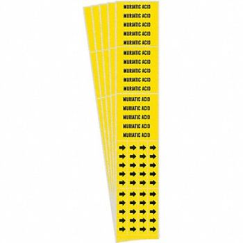 BRADY Pipe Marker Black Muriatic Acid PK5, 781VJ9