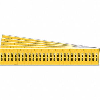 BRADY Pipe Marker Black Acid Waste PK5, 781VK2