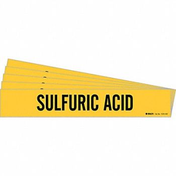 BRADY Pipe Marker Black Sulfuric Acid PK5, 781VK3