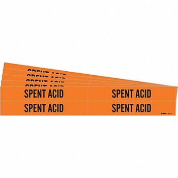 BRADY Pipe Marker Black Spent Acid PK5, 781VK4