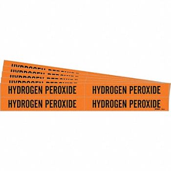 BRADY Pipe Marker Black Hydrogen Peroxide PK5, 781VL1