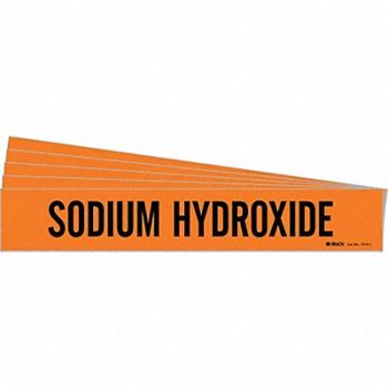 BRADY Pipe Marker Black Sodium Hydroxide PK5, 781VL3