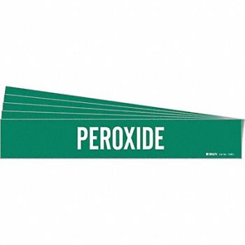 BRADY Pipe Marker Adhesive White Peroxide PK5, 781VL5