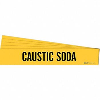 BRADY Pipe Marker Black Caustic Soda PK5, 781VL6