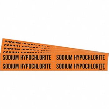 BRADY Pipe Marker Sodium Hypochlorite PK5, 781VL7