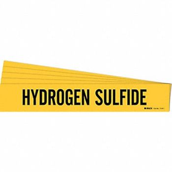 BRADY Pipe Marker Black Hydrogen Sulfide PK5, 781VL8