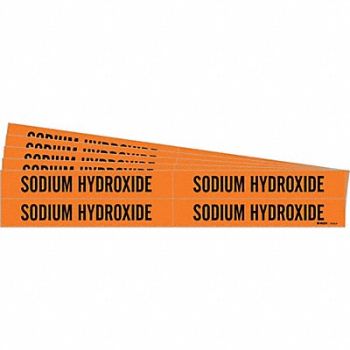 BRADY Pipe Marker Black Sodium Hydroxide PK5, 781VL9
