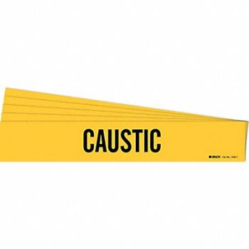BRADY Pipe Marker Adhesive Black Caustic PK5, 781VM2