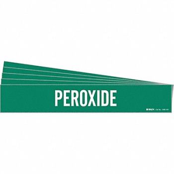 BRADY Pipe Marker Adhesive White Peroxide PK5, 781VM6