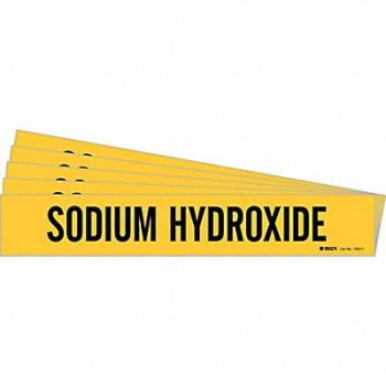 BRADY Pipe Marker Black Sodium Hydroxide PK5, 781VM8
