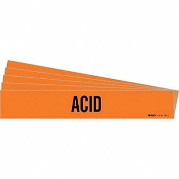 BRADY Pipe Marker Adhesive Black Acid PK5, 781VN2