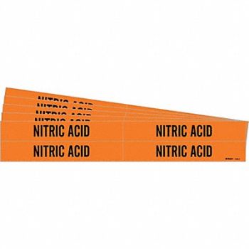 BRADY Pipe Marker Black Nitric Acid PK5, 781VN5