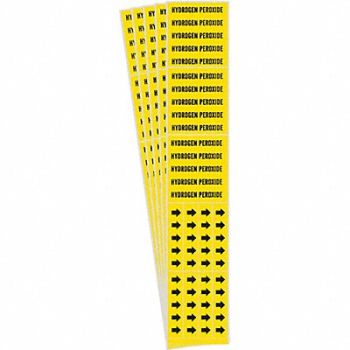 BRADY Pipe Marker Black Hydrogen Peroxide PK5, 781VN6