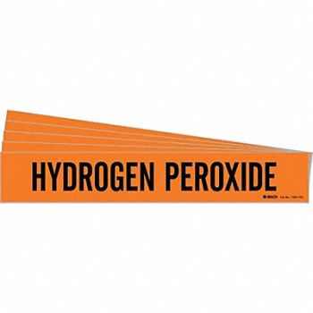 BRADY Pipe Marker Black Hydrogen Peroxide PK5, 781VP3