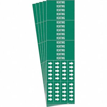 BRADY Pipe Marker Adhesive White Heating PK5, 781VR3