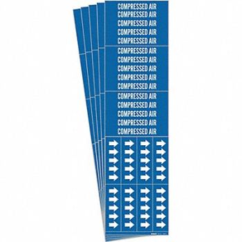 BRADY Pipe Marker White Compressed Air PK5, 781VR4