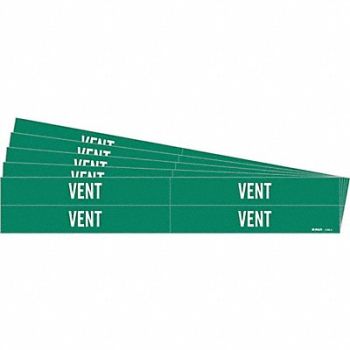BRADY Pipe Marker Adhesive White Vent PK5, 781VR5