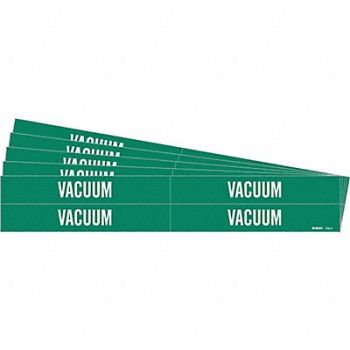 BRADY Pipe Marker Adhesive White Vacuum PK5, 781VR6