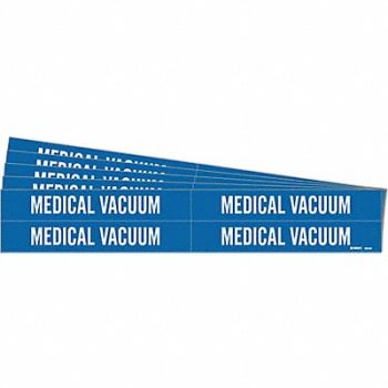 BRADY Pipe Marker White Medical Vacuum PK5, 781VR7