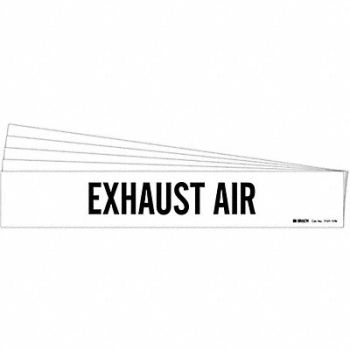 BRADY Pipe Marker Black Exhaust Air PK5, 781VR9