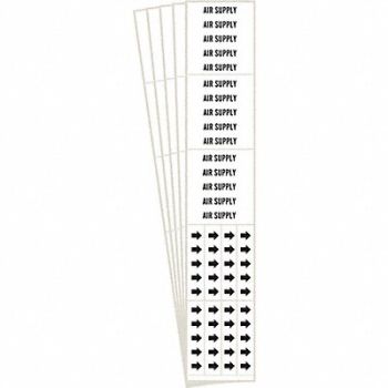 BRADY Pipe Marker Black Air Supply PK5, 781VT0