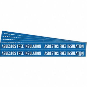 BRADY Pipe Marker Asbestos Free Insulation PK5, 781VT1