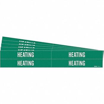 BRADY Pipe Marker Adhesive White Heating PK5, 781VT4