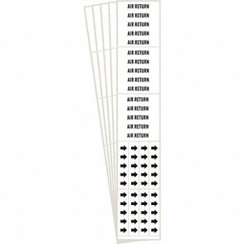BRADY Pipe Marker Black Air Return PK5, 781VT6
