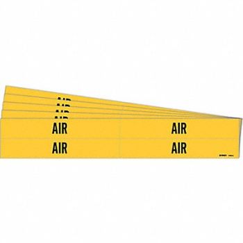 BRADY Pipe Marker Adhesive Black Air PK5, 781VT9