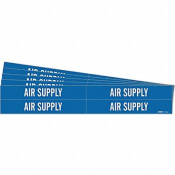 BRADY Pipe Marker White Air Supply PK5, 781VU5