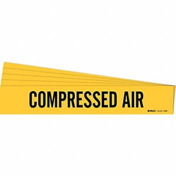 BRADY Pipe Marker Black Compressed Air PK5, 781VU8