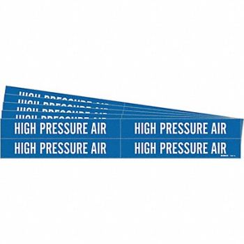 BRADY Pipe Marker White High Pressure Air PK5, 781VX0