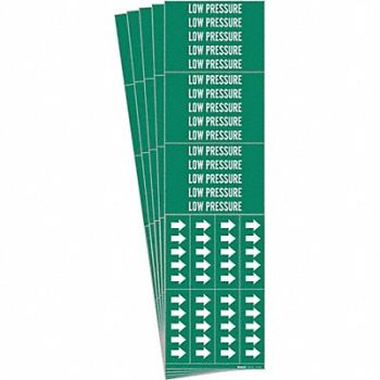 BRADY Pipe Marker White Low Pressure PK5, 781VX1