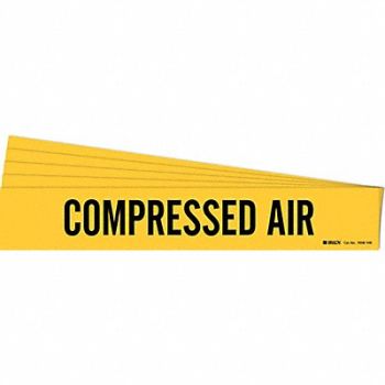 BRADY Pipe Marker Black Compressed Air PK5, 781VY2