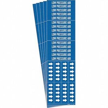 BRADY Pipe Marker White Low Pressure Air PK5, 781VY9