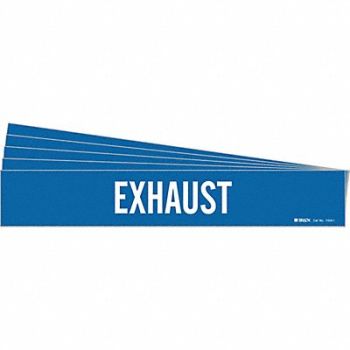 BRADY Pipe Marker Adhesive White Exhaust PK5, 781VZ1