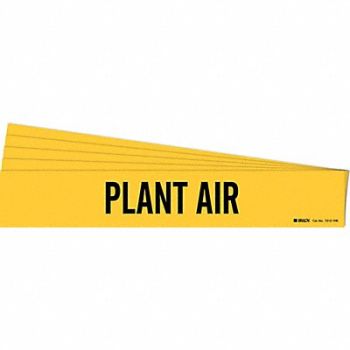 BRADY Pipe Marker Adhesive Black Plant Air PK5, 781VZ4