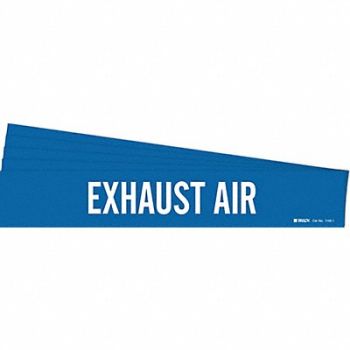 BRADY Pipe Marker White Exhaust Air PK5, 781VZ6