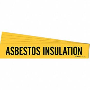 BRADY Pipe Marker Asbestos Insulation PK5, 781VZ8
