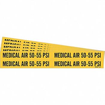 BRADY Pipe Marker Medical Air 50-55 PSI PK5, 781VZ9