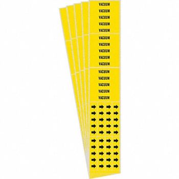 BRADY Pipe Marker Adhesive Black Vacuum PK5, 781W01