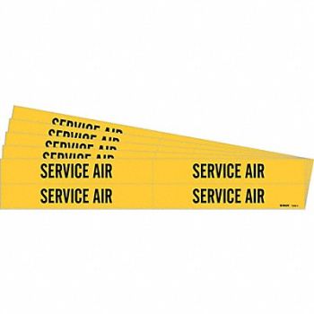 BRADY Pipe Marker Black Service Air PK5, 781W10