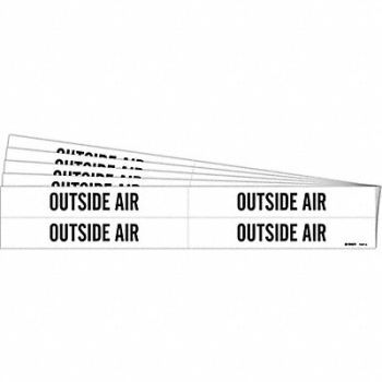 BRADY Pipe Marker Black Outside Air PK5, 781W13