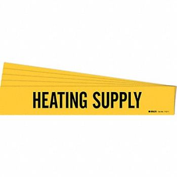 BRADY Pipe Marker Black Heating Supply PK5, 781W14