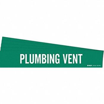 BRADY Pipe Marker White Plumbing Vent PK5, 781W15